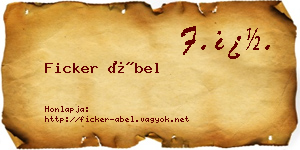 Ficker Ábel névjegykártya