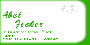 abel ficker business card